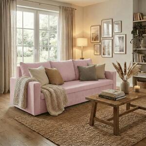 Trojmístná pohovka s funkcí spaní DELLA Růžová