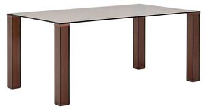 Kave Home Hnědý skleněný jídelní stůl Adularia 160 x 90 cm