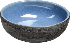 SAPHO PRIORI keramické retro umyvadlo na desku, Ø 41 cm, modrá/šedá PI020