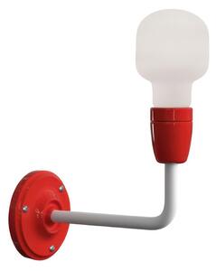 Creative cables Fermaluce color block, porcelánové a kovové nástěnné svítidlo s ohnutou prodlužovací trubičkou Barva: Červená