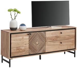 NÍZKÁ KOMODA, akácie, černá, barvy akácie, 160/65/40 cm Ambia Home