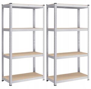 SONGMICS Sada regálů Regmet 2 ks 160 cm hnědá/stříbrná