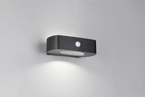TRIO Reality R23336202 BILBAO solární nástěnné svítidlo se senzorem SMD LED 6W/700lm 4000K IP44 černá, hybrid