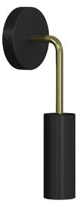 Creative cables Fermaluce vintage kovové nástěnné svítidlo s ohnutou prodlužovací trubičkou a stínidlem Tub-E14 Barva: Černá-mosaz