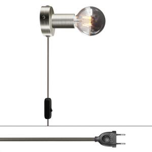 Creative cables Spostaluce, nástěnná kovová lampa s vypínačem a zástrčkou Barva: Bílá