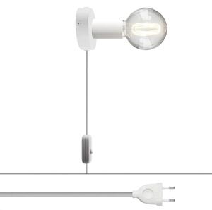 Creative cables Spostaluce, nástěnná kovová lampa s vypínačem a zástrčkou Barva: Bílá