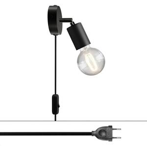 Creative cables Spostaluce, nástěnná kovová lampa s nastavitelným kovovým kloubem, vypínačem a zástrčkou Barva: Matná měď