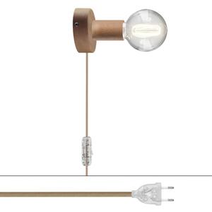 Creative cables Spostaluce, nástěnná dřevěná lampa s vypínačem a zástrčkou Barva: Neutrální-Rn06