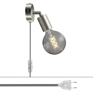 Creative cables Spostaluce, nástěnná kovová lampa s nastavitelným kovovým kloubem, vypínačem a zástrčkou Barva: Matný bronz