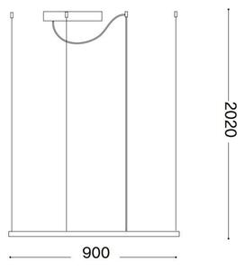 Ideal Lux - LED Lustr na lanku ORACLE SLIM LED/53W/230V 3000K 90x90 cm černá