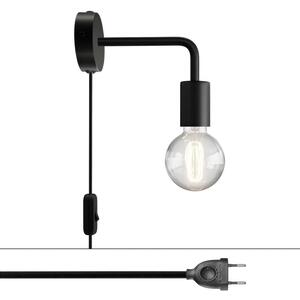 Creative cables Spostaluce, nástěnná kovová lampa s prodloužením do tvaru l s vypínačem a zástrčkou Barva: Matná měď