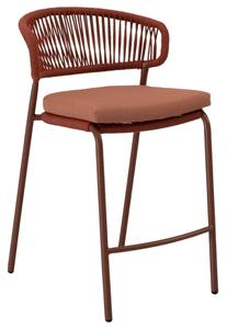 Somcasa Terakotově červená kovová barová židle Randall 68 cm