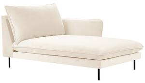 Cosmopolitan Design Světle béžová sametová lenoška Vienna 170 cm, pravá