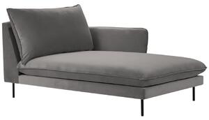 Cosmopolitan Design Světle šedá sametová lenoška Vienna 170 cm, pravá