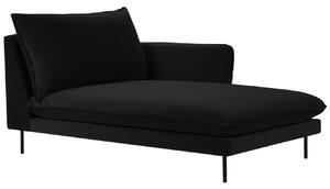 Cosmopolitan Design Černá sametová lenoška Vienna 170 cm, pravá