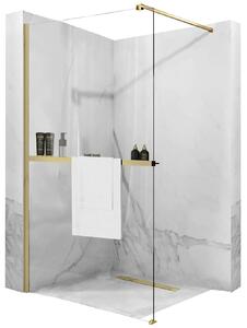 Rea Evo, závěsná police pro sprchové zástěny typu Walk-in Max. šířka 120 cm, zlatá matná, REA-46000