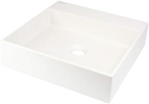 Deante Correo, granitové umyvadlo na desku 400x400x100 mm, bílá, DEA-CQR_AU4S