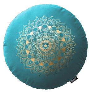 Room99 Dekorační polštář Kulatý CALMY 45 cm Mandala Barva: Tyrkysová