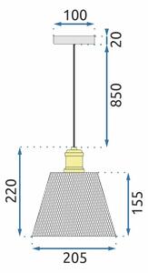 Toolight - Závěsná stropní lampa Fence - chrom - APP946-1CP