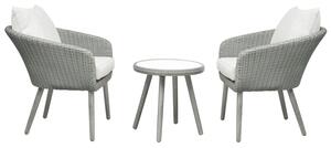 Unique Furniture Set dvou světle šedých zahradních křesel a stolku Bistro