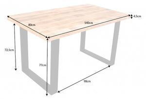 Jídelní stůl Iron Craft 140cm - Mango 45mm