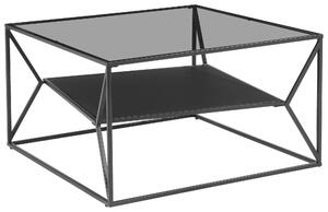 KONFERENČNÍ STOLEK, šedá, černá, kov, sklo, 75/75/43 cm Carryhome - Konferenční stolky