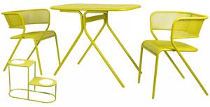 Zahradní bistro set MENTE žlutá + zdarma držák na květiny Exteriér | Zahradní jídelní sestavy