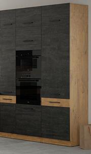 Kuchyňská linka VIGO dark wood/dub lancelot, Rohová sestava C, 395 x 360 cm
