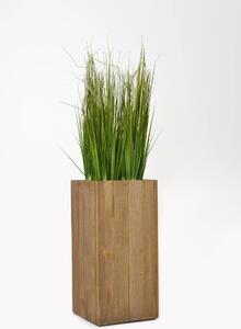 Dřevěný květináč BLOCK, výška 70 cm, hnědý