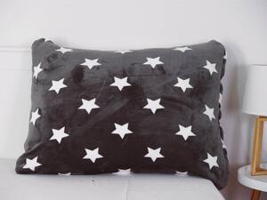 Povlak na polštář mikroplyš 70 × 90 cm – Estrelas šedé