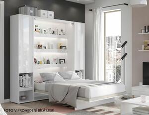 Vysoká sklápěcí postel ve skříni MONTERASSO, 120x200, bílá mat