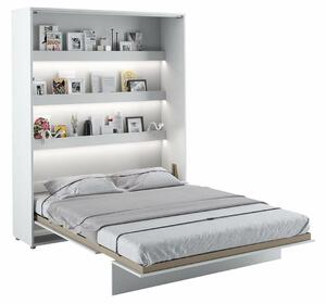Vysoká sklápěcí postel ve skříni dvoulůžko MONTERASSO, 160x200, bílá mat
