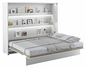 Široká sklápěcí postel dvoulůžko MONTERASSO, 160x200, bílý mat