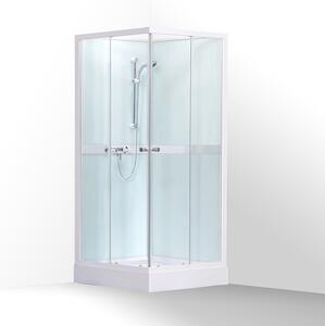 Roltechnik Čtvercový sprchový box PETRA NEW 80 cm Bílá Sklo TRANSPARENT