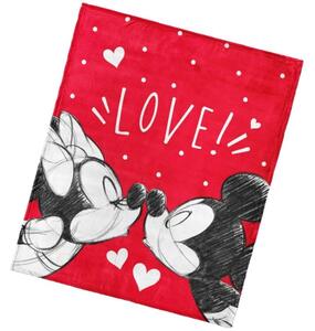 Coral fleece deka Mickey & Minnie Mouse - motiv Love - 130 x 160 cm