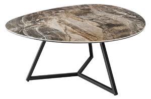 Keramický konferenční stolek Paquita 90 cm taupe mramor