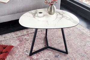 Keramický konferenční stolek Paquita 70 cm bílý mramor - II. třída
