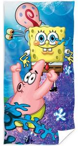 Dětská plážová osuška SpongeBob s Garym a Patrikem - 100% bavlna - 70 x 140 cm