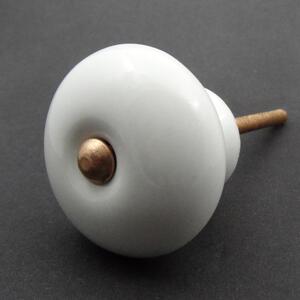 Knopka bílá- Hladká větší Barva kovu: měď