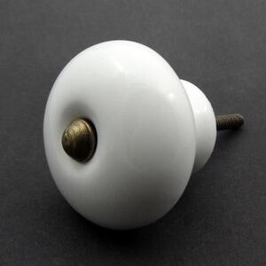 Knopka bílá- Hladká větší Barva kovu: stříbrná