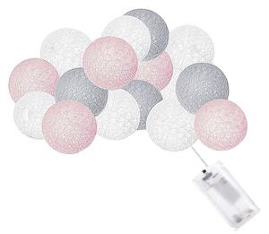 SPRINGOS LED bavlněné koule barevné 2,1 m, 10 LED, 2x AA CL0035