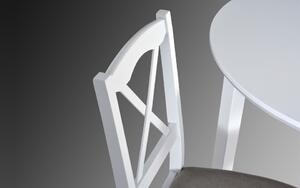 Drewmix jídelní sestava DX 37 + odstín dřeva (židle + nohy stolu) ořech, odstín dýhy (deska stolu) dub přírodní, potahový materiál látka
