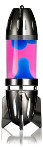 Mathmos Fireflow R1 Black, originální lávová lampa černá s modrou tekutinou a růžovou lávou, pro čajovou svíčku, výška 24cm