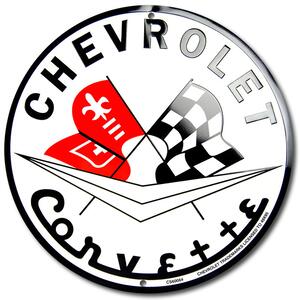 Plechová cedule Chevrolet Corvette round 30 cm