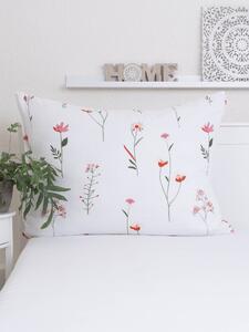 MK Lůžkoviny Mušelínový povlak na polštář 70 x 90 cm - Vlčí máky bílé