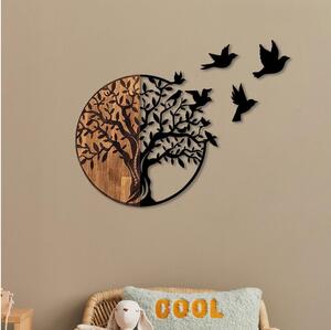 Asir Nástěnná dekorace 71x92 cm strom dřevo/kov AS1472