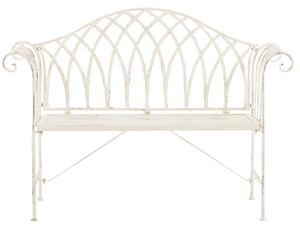 Zahradní lavice MILAZZO 130 cm Kov Bílá