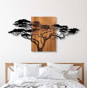 Asir Nástěnná dekorace 70x144 cm strom dřevo/kov AS1469