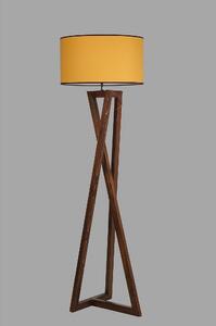 Designová stojanová lampa Thea 166 cm hořčicová / ořech