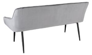 Designová lavice Esmeralda 160 cm stříbrno-šedý samet